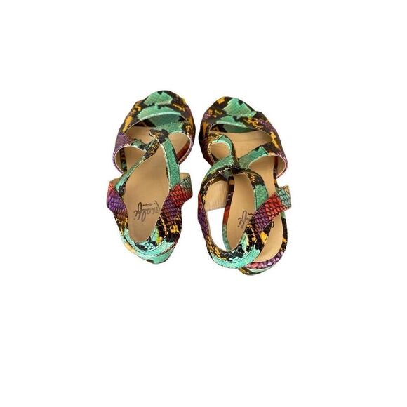 Amalfi by Rangoni Women's Multicolor Snakeskin Leather Open Toe Sandal Size 10 - Picture 6 of 8